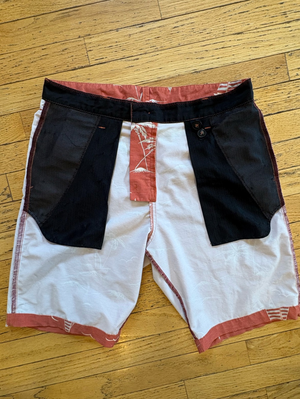 Billabong Rust Orange Palm Print Men's Shorts - Picture 10 of 12